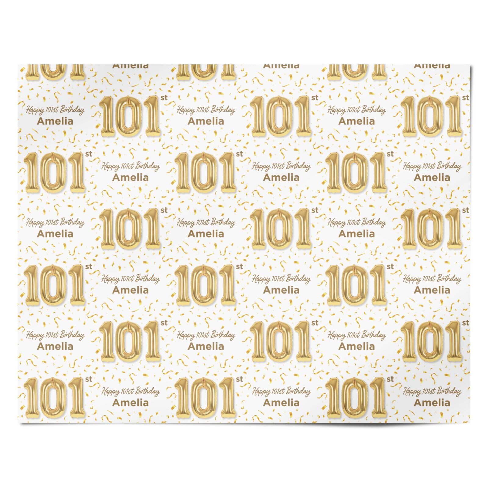 Personalised 101st Birthday Personalised Wrapping Paper Alternative