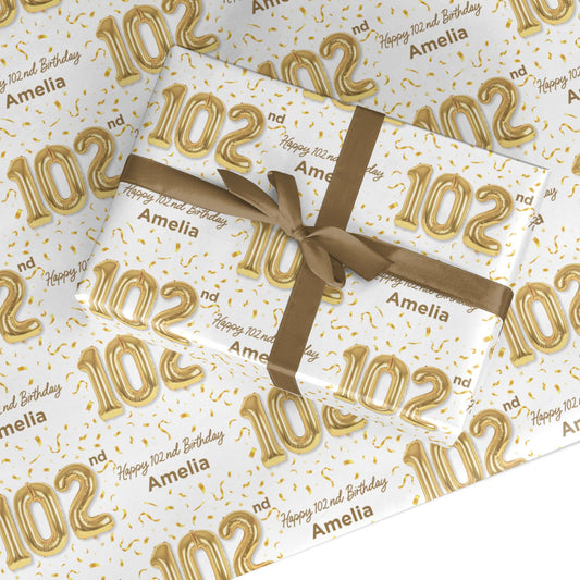 Personalised 102nd Birthday Custom Wrapping Paper