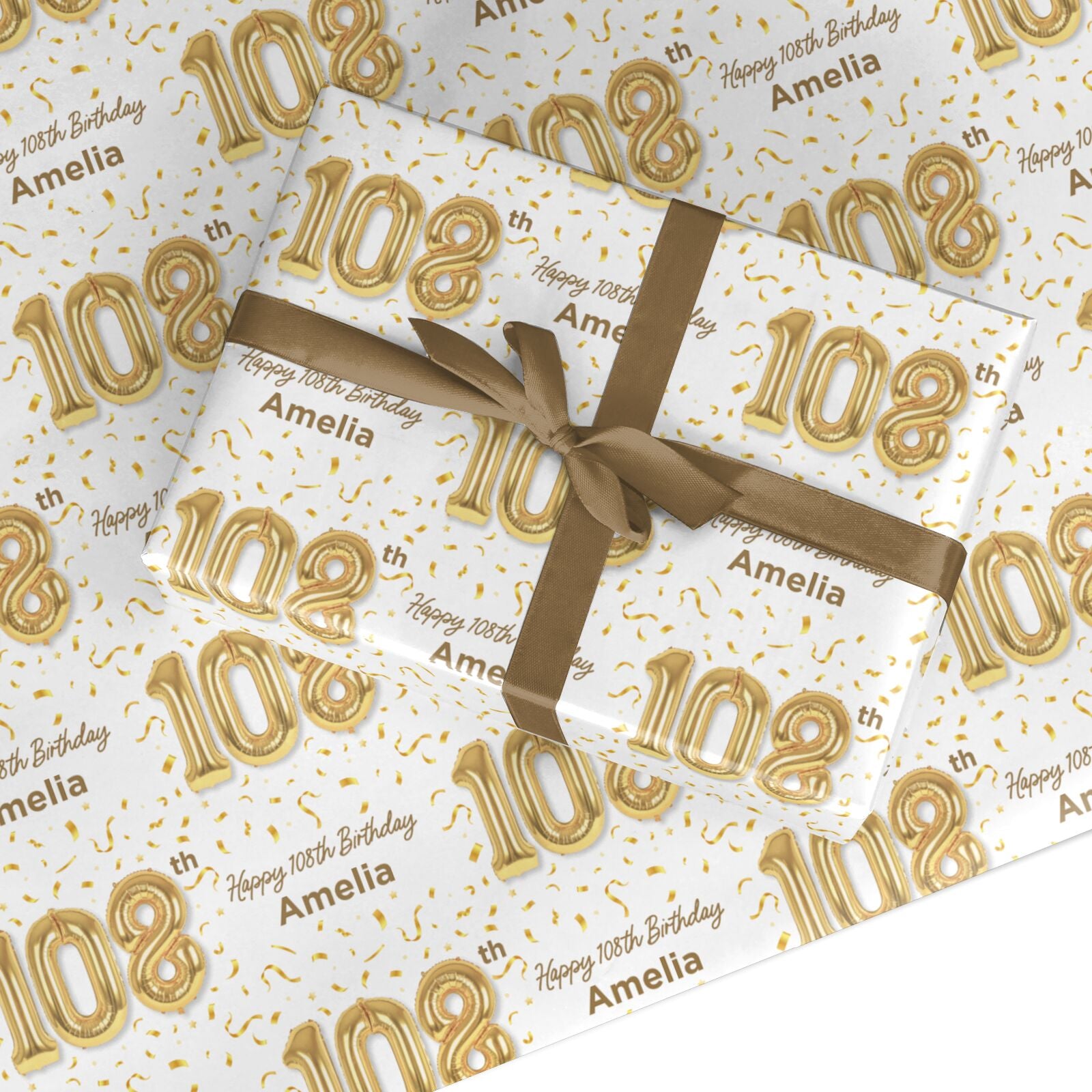 Personalised 108th Birthday Custom Wrapping Paper