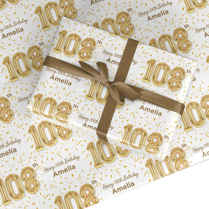 Personalised 108th Birthday Custom Wrapping Paper