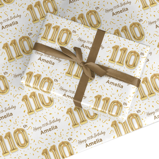 Personalised 110th Birthday Custom Wrapping Paper