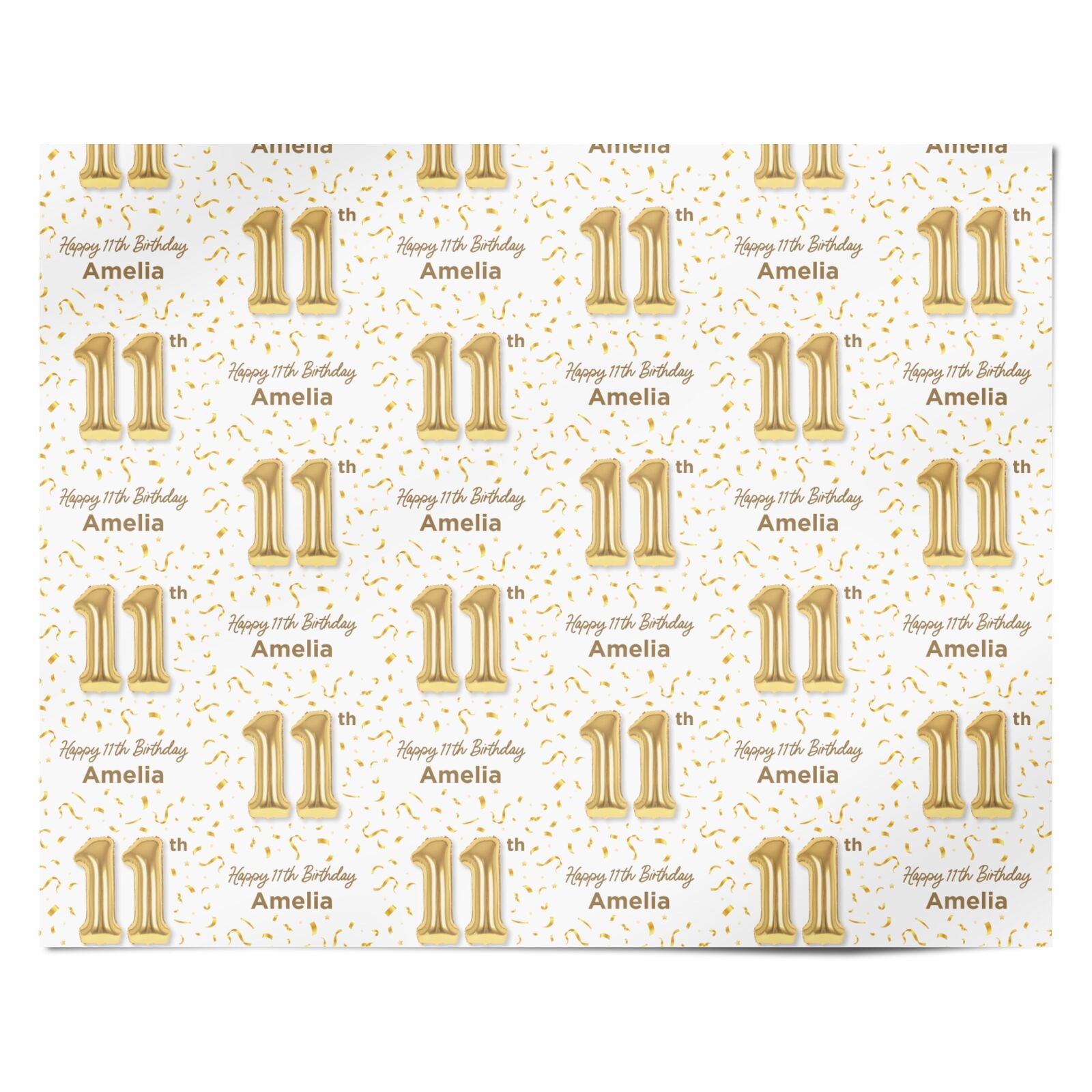 Personalised 11th Birthday Personalised Wrapping Paper Alternative