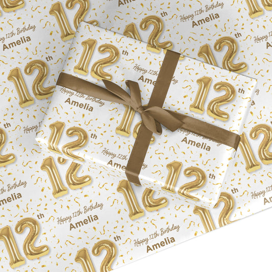 Personalised 12th Birthday Custom Wrapping Paper