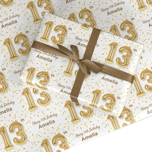 Personalised 13th Birthday Wrapping Paper