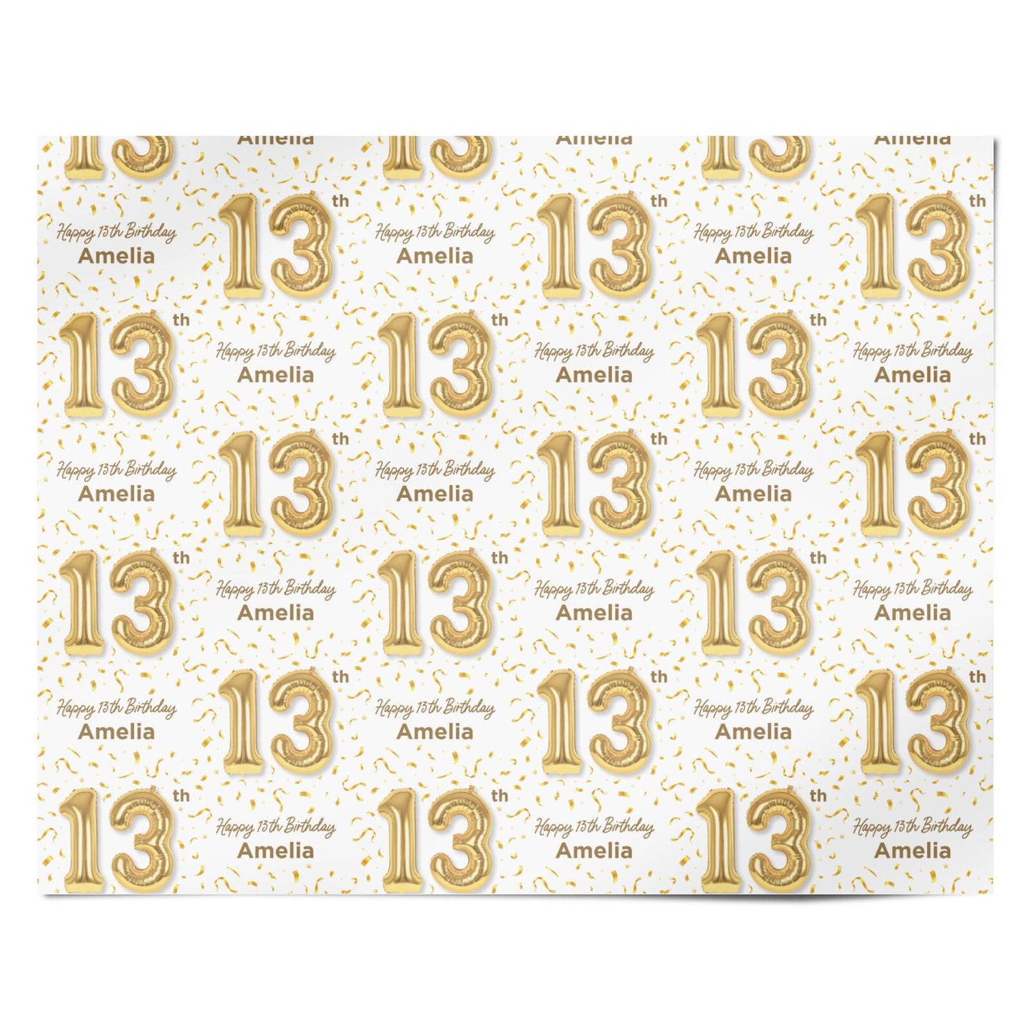 Personalised 13th Birthday Personalised Wrapping Paper Alternative