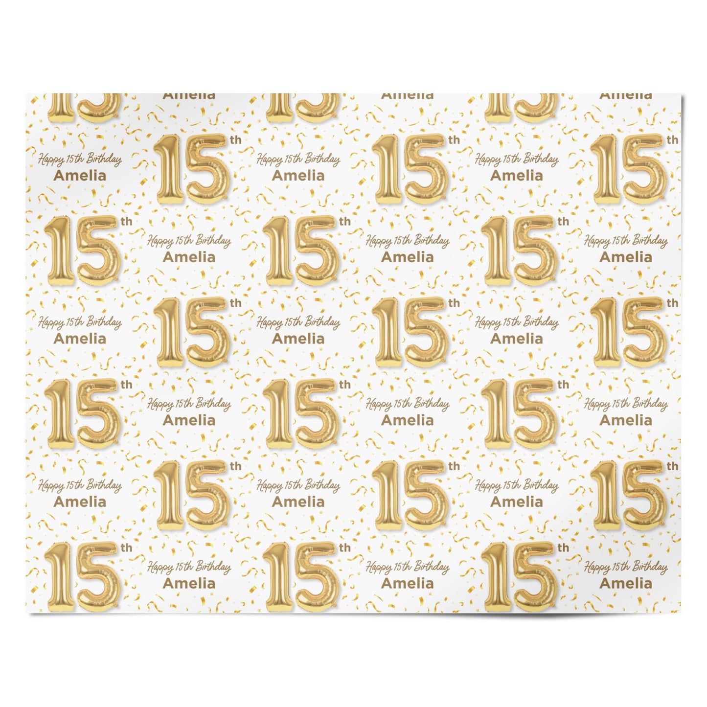Personalised 15th Birthday Personalised Wrapping Paper Alternative