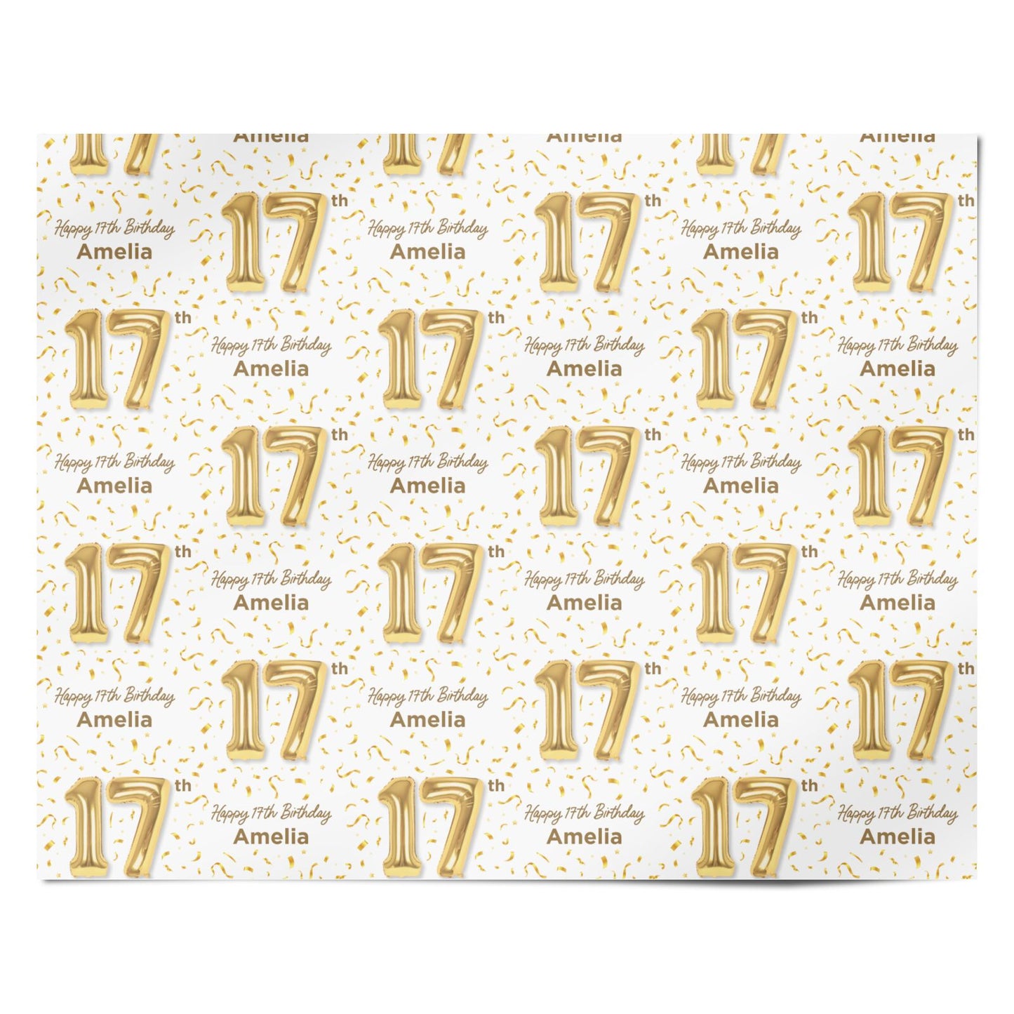 Personalised 17th Birthday Personalised Wrapping Paper Alternative