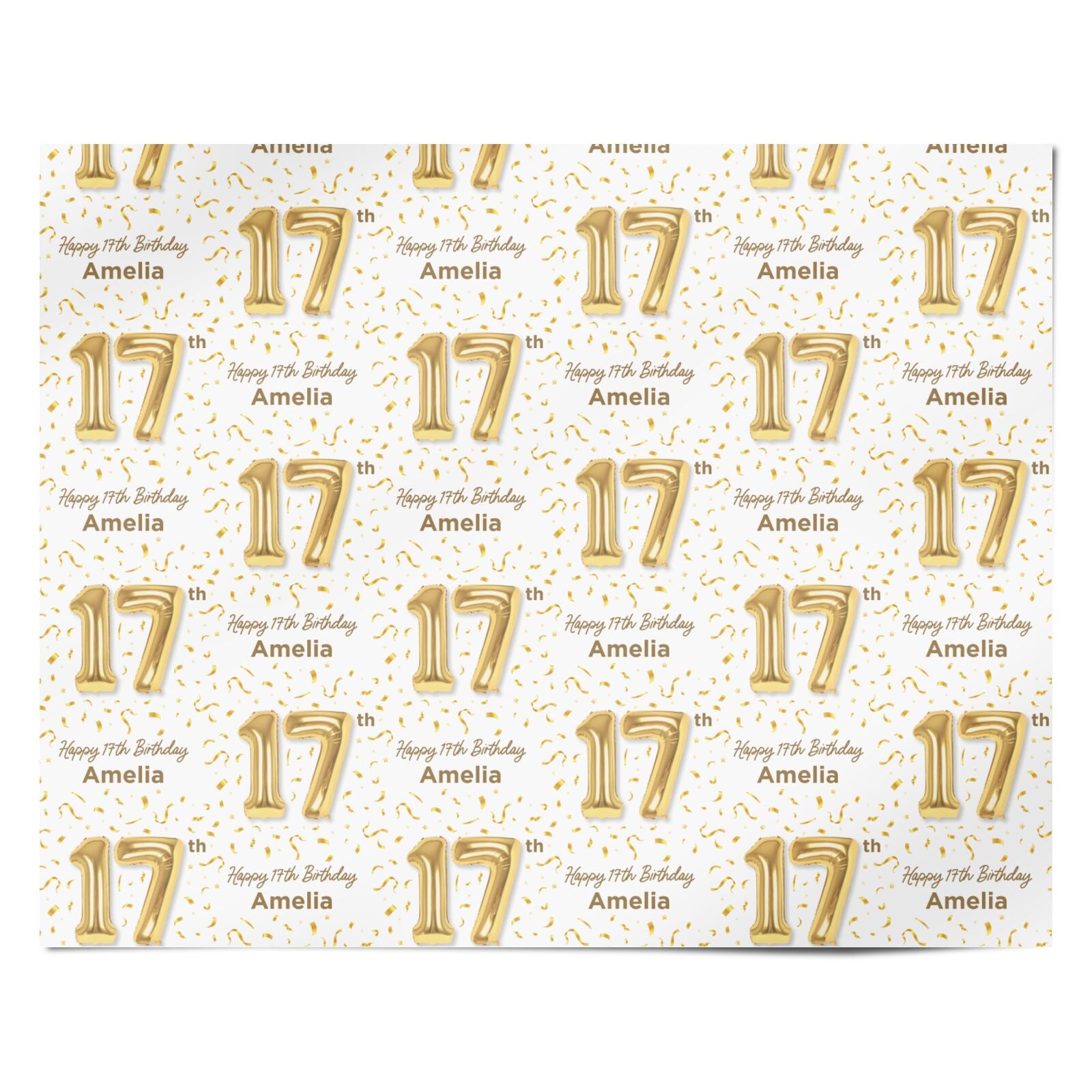 Personalised 17th Birthday Personalised Wrapping Paper Alternative