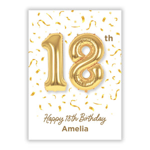 Personalised 18th Birthday Greetings Card