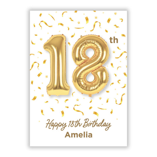 Personalised 18th Birthday A5 Flat Greetings Card