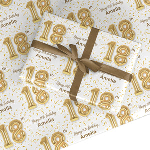 Personalised 18th Birthday Wrapping Paper