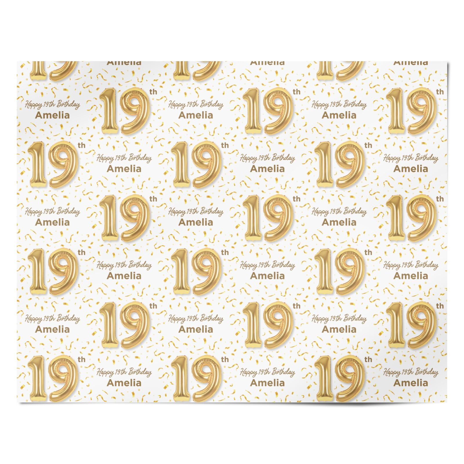 Personalised 19th Birthday Personalised Wrapping Paper Alternative