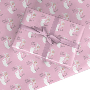Personalised 1st Birthday Footsteps Wrapping Paper