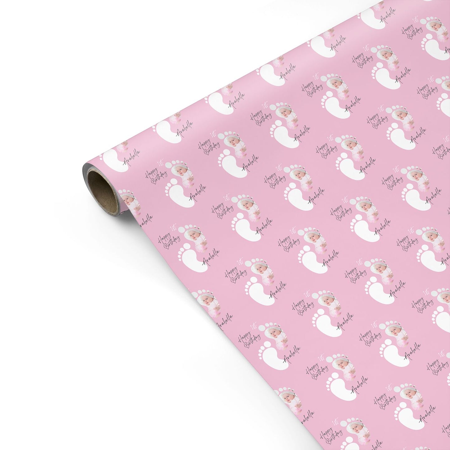 Personalised 1st Birthday Footsteps Personalised Gift Wrap