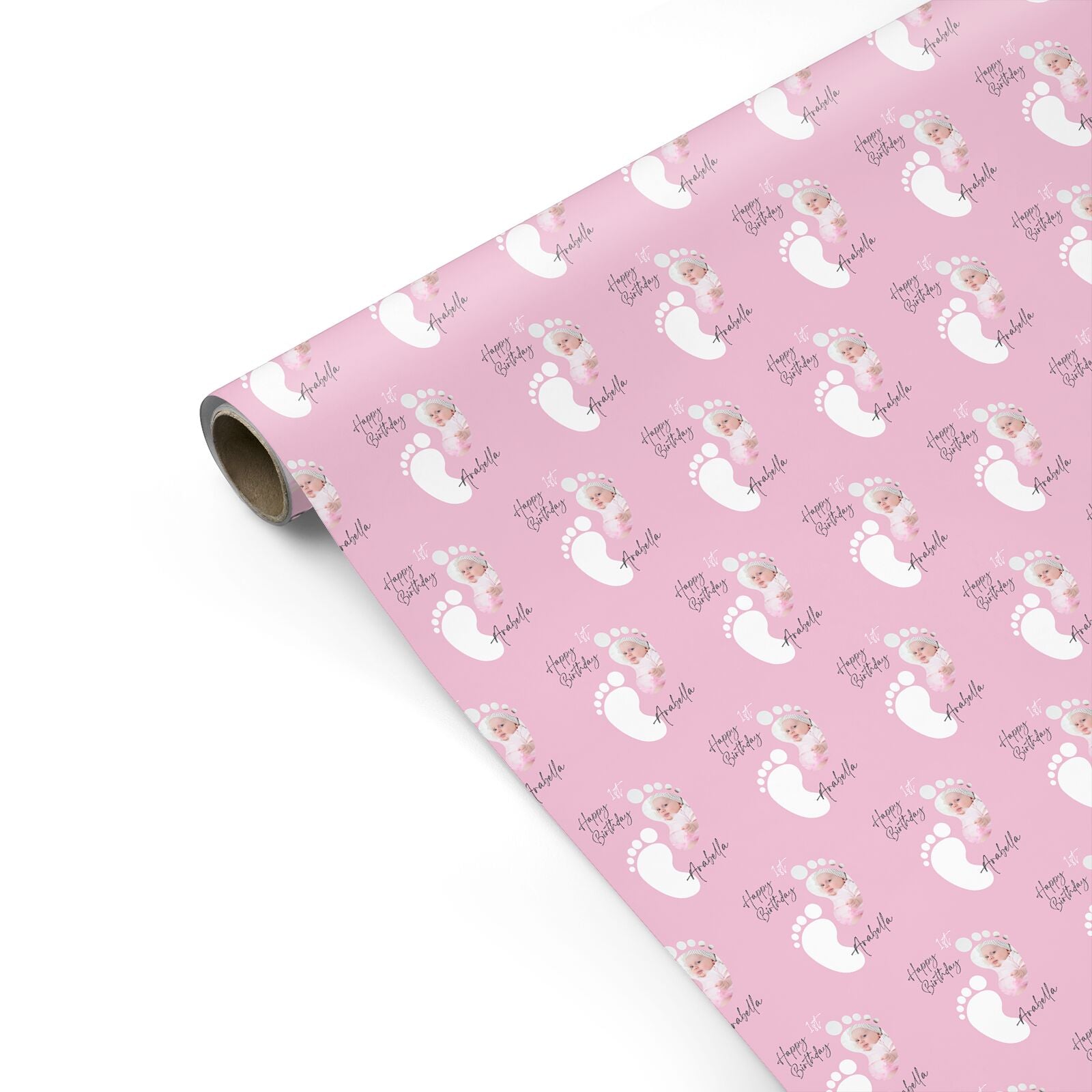 Personalised 1st Birthday Footsteps Personalised Gift Wrap