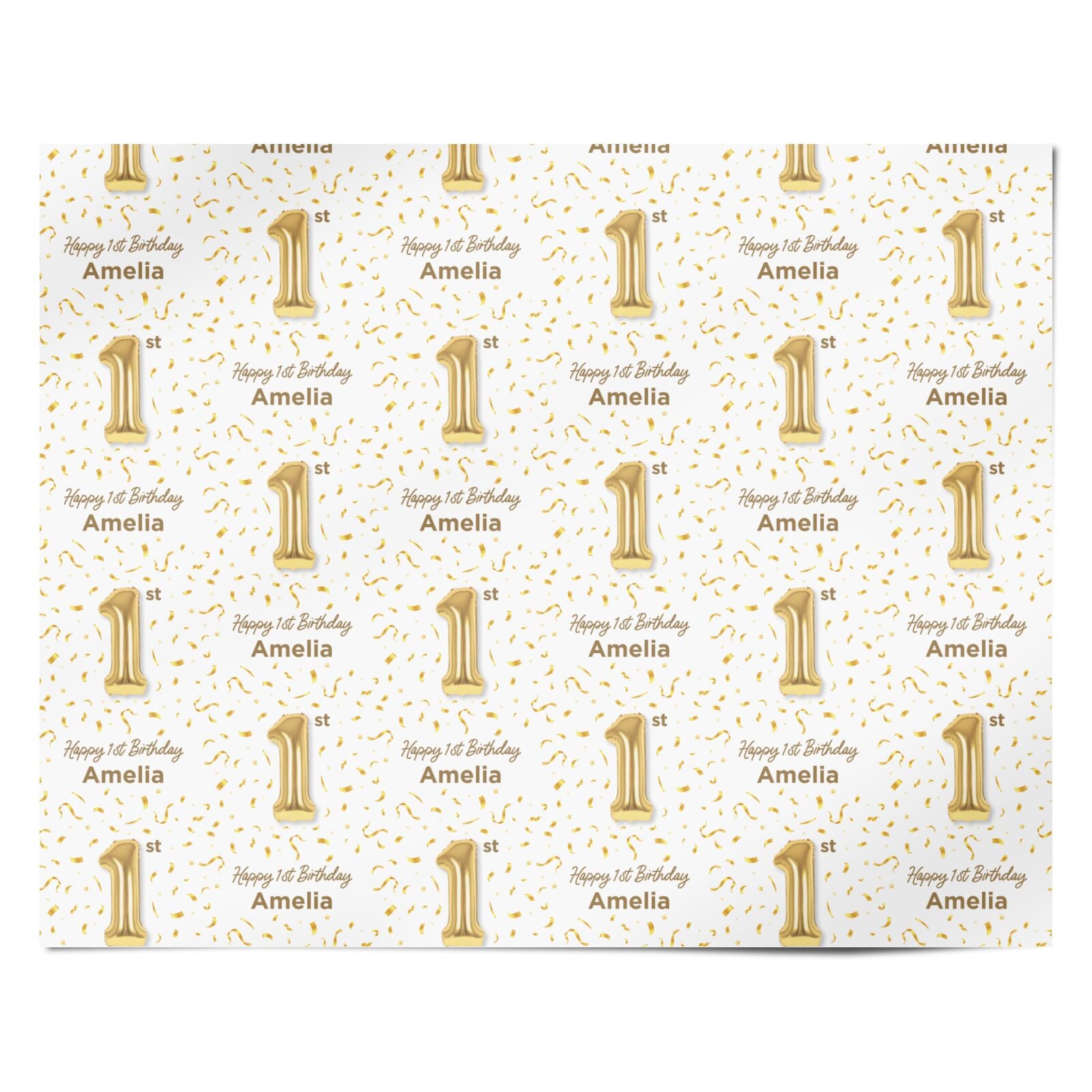 Personalised 1st Birthday Personalised Wrapping Paper Alternative