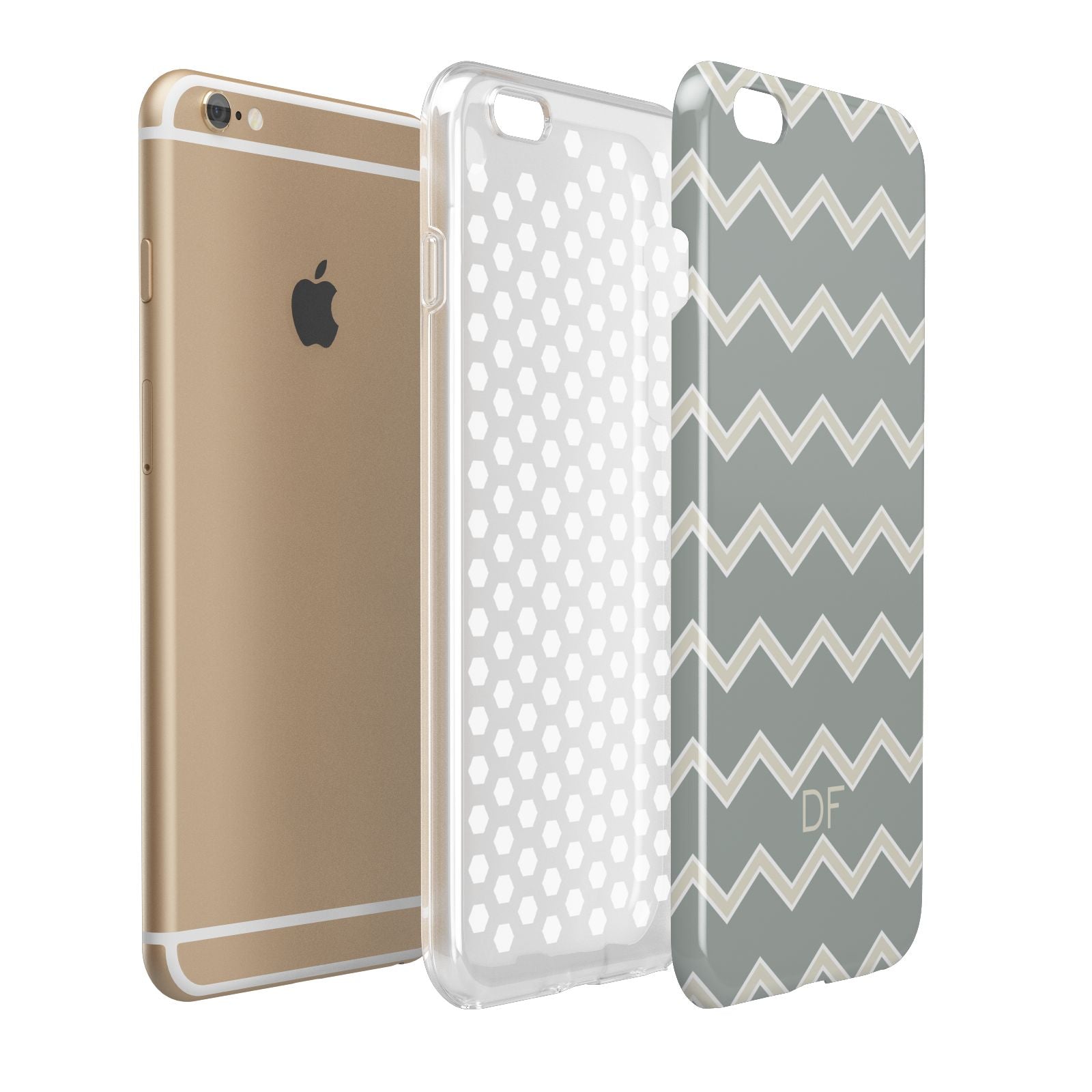 Personalised 2 Tone Chevron Apple iPhone 6 Plus 3D Tough Case