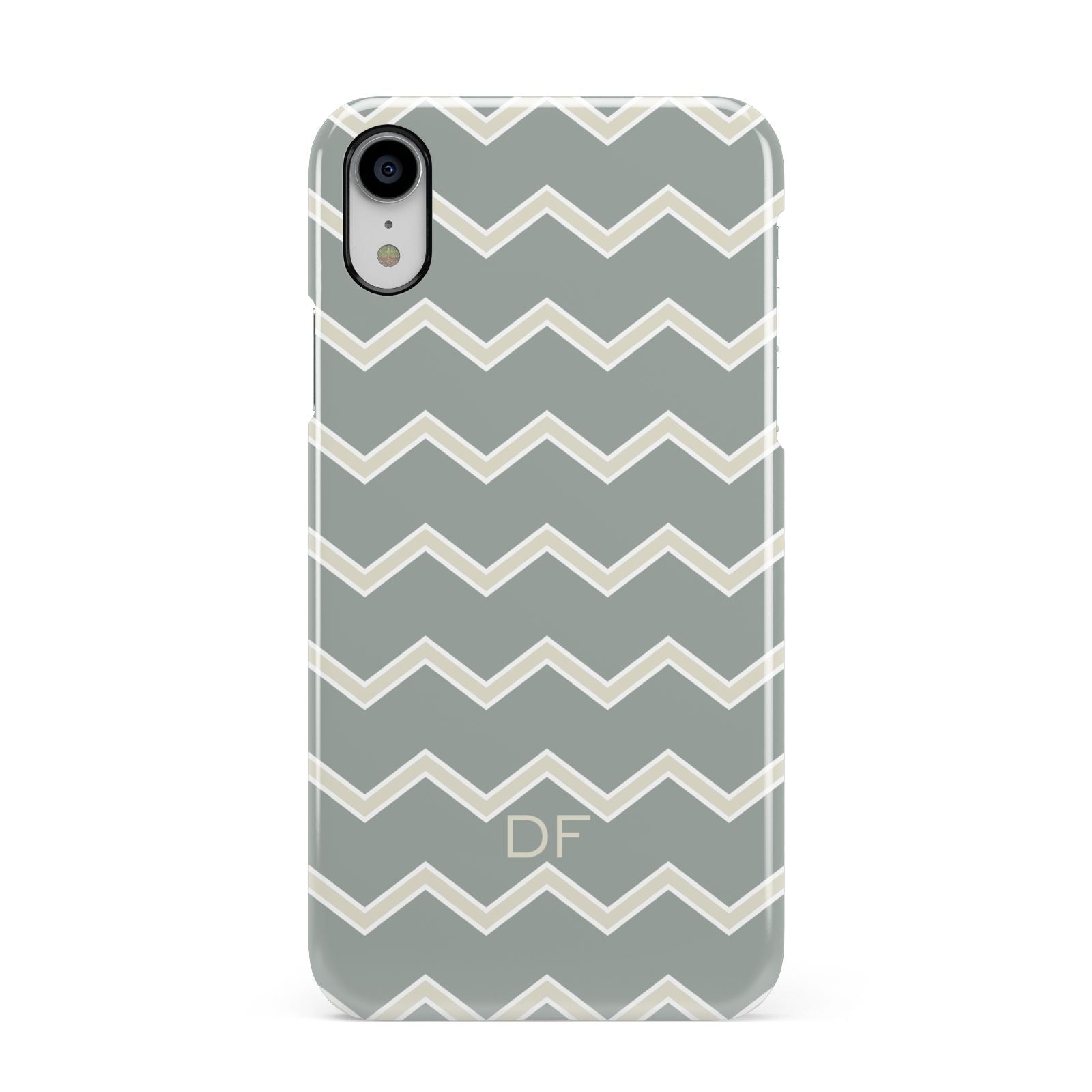 Personalised 2 Tone Chevron Apple iPhone XR White 3D Snap Case