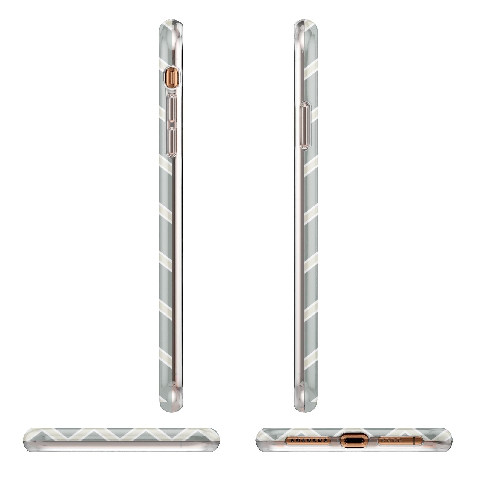 Personalised 2 Tone Chevron Apple iPhone XS Max 3D Wrap Tough Case Alternative Image Angles