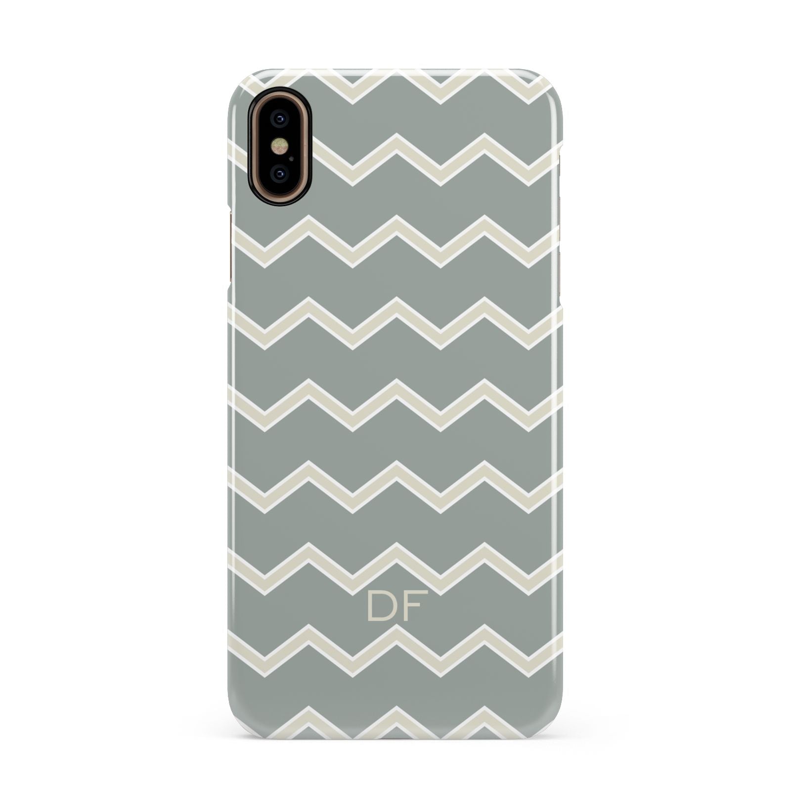 Personalised 2 Tone Chevron Apple iPhone Xs Max 3D Snap Case
