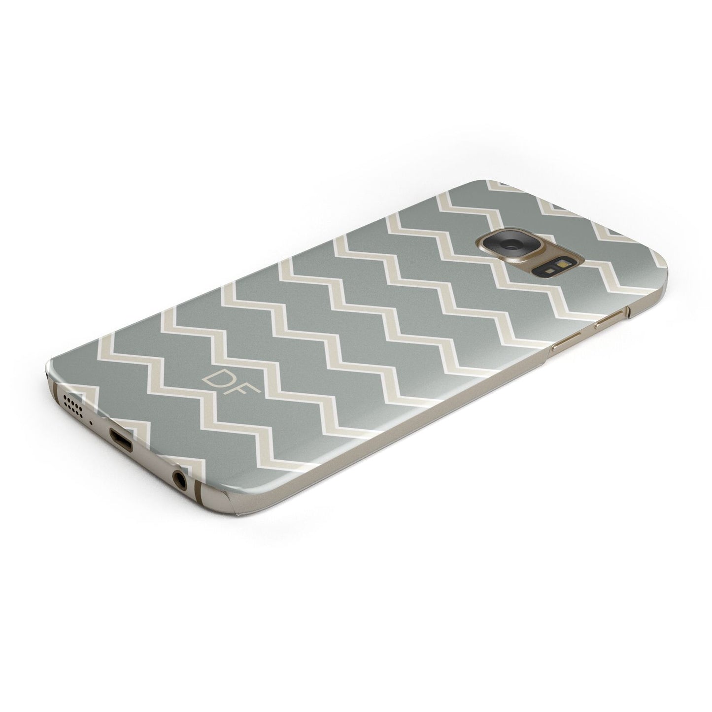Personalised 2 Tone Chevron Protective Samsung Galaxy Case Angled Image