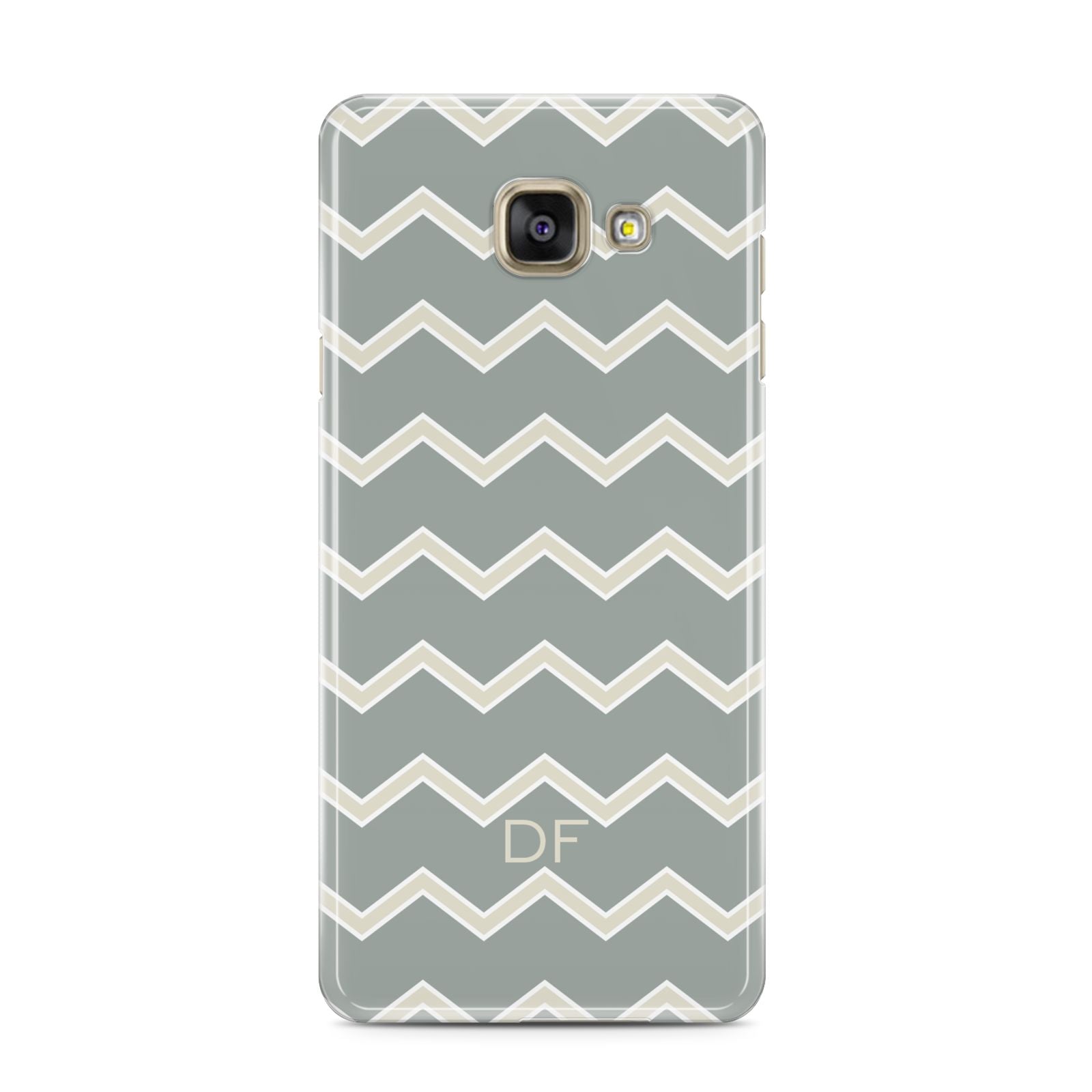 Personalised 2 Tone Chevron Samsung Galaxy A3 2016 Case on gold phone