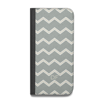 Personalised 2 Tone Chevron Vegan Leather Flip iPhone Case