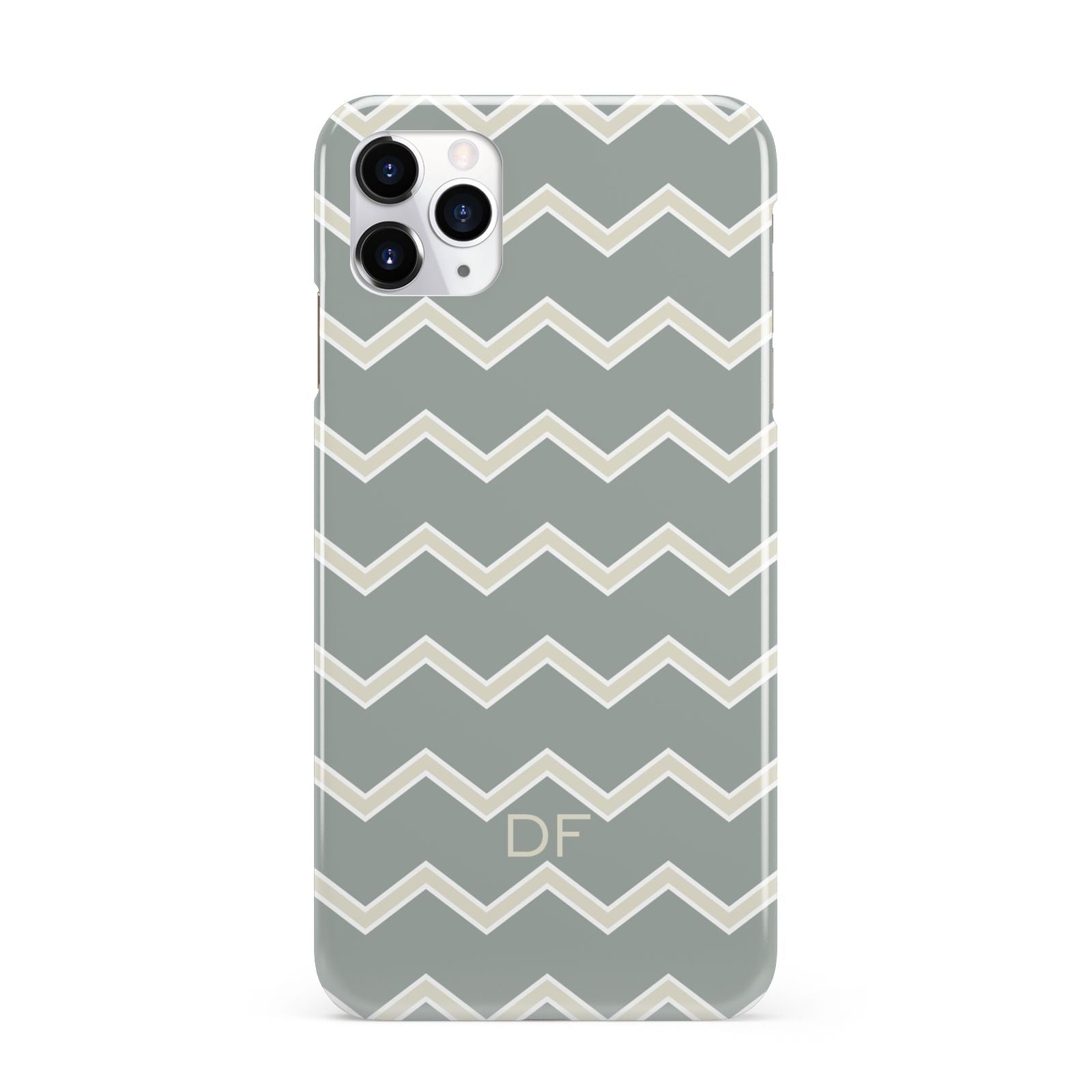 Personalised 2 Tone Chevron iPhone 11 Pro Max 3D Snap Case