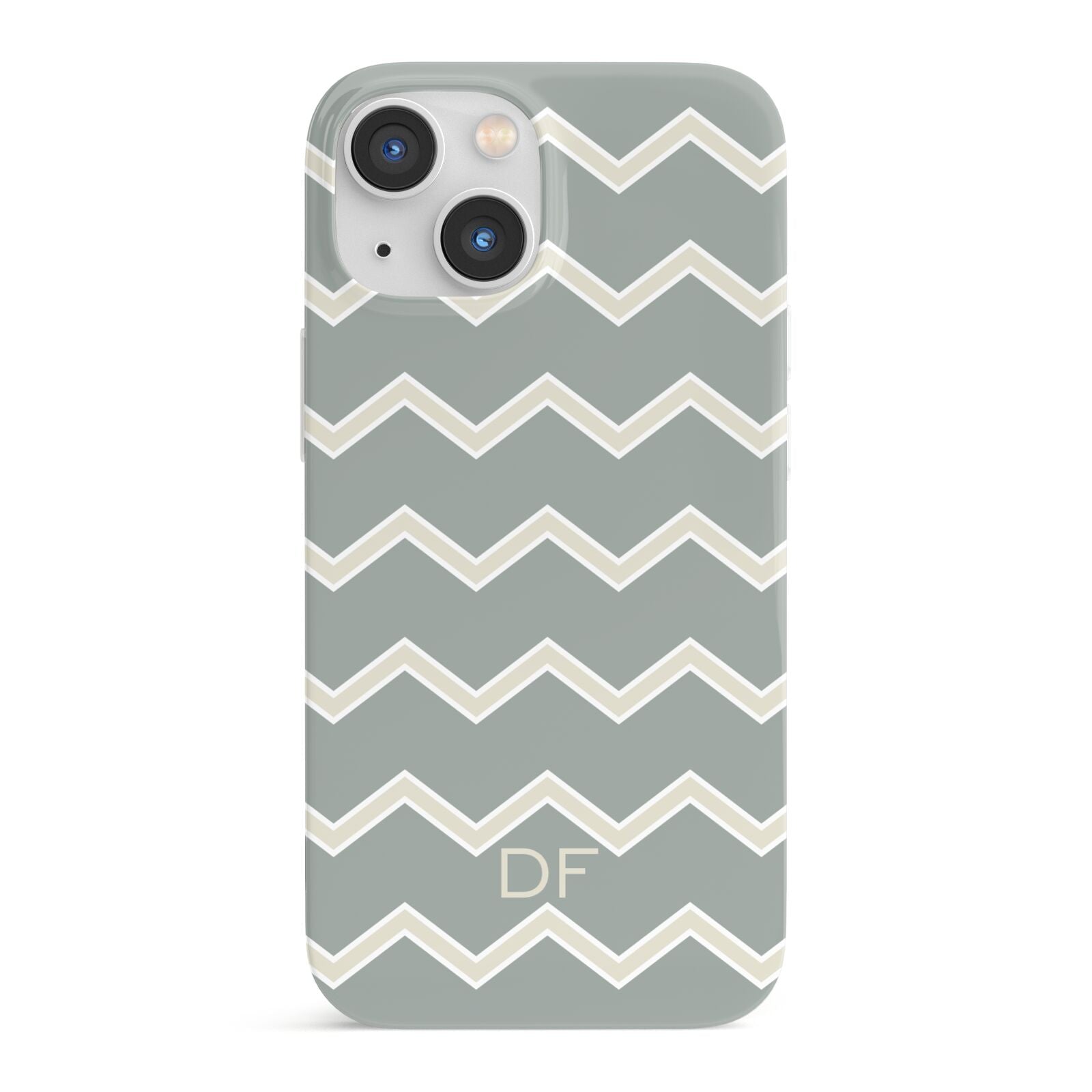 Personalised 2 Tone Chevron iPhone 13 Mini Full Wrap 3D Snap Case