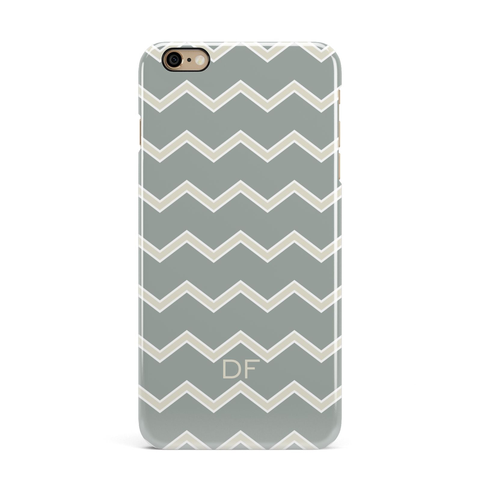Personalised 2 Tone Chevron iPhone 6 Plus 3D Snap Case on Gold Phone