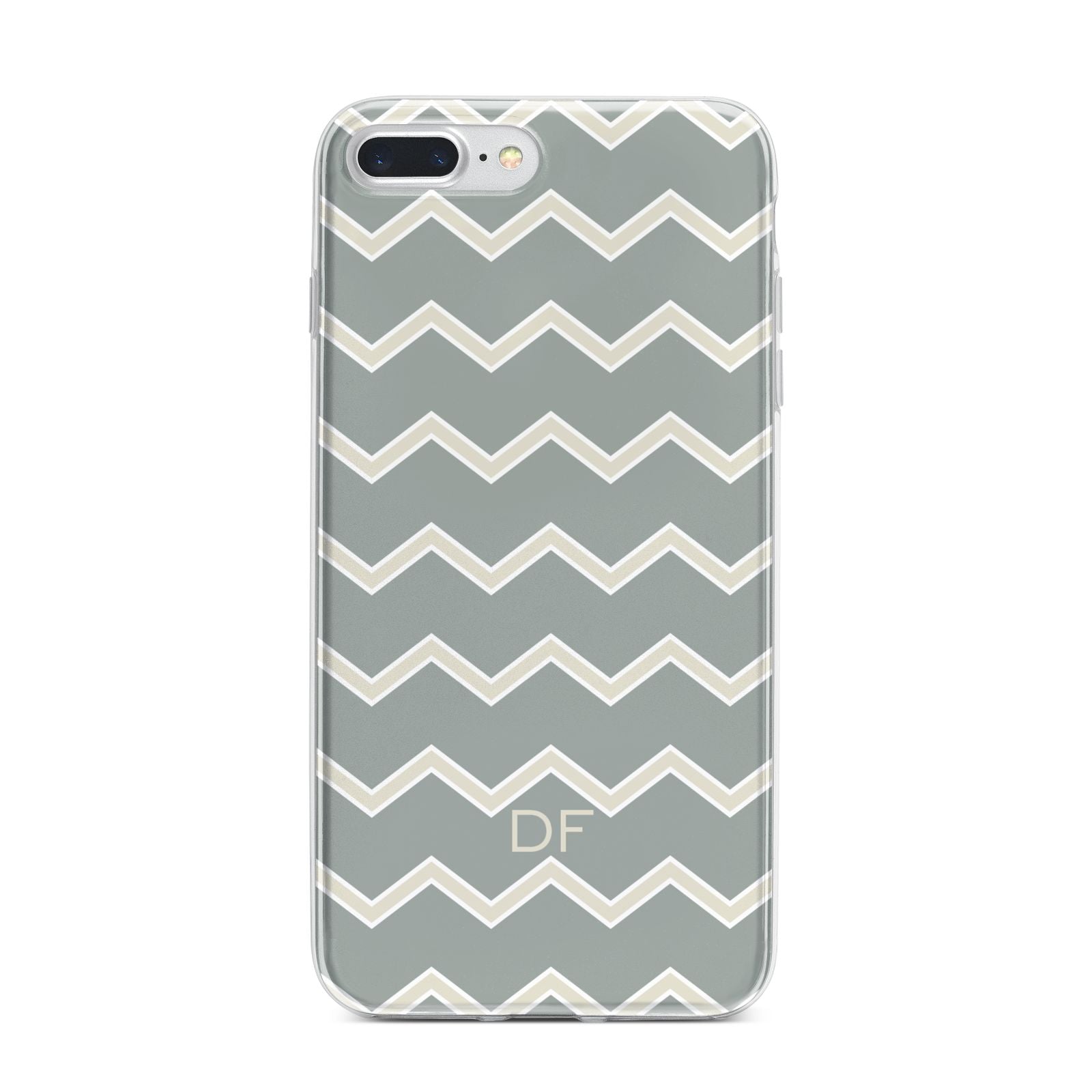 Personalised 2 Tone Chevron iPhone 7 Plus Bumper Case on Silver iPhone