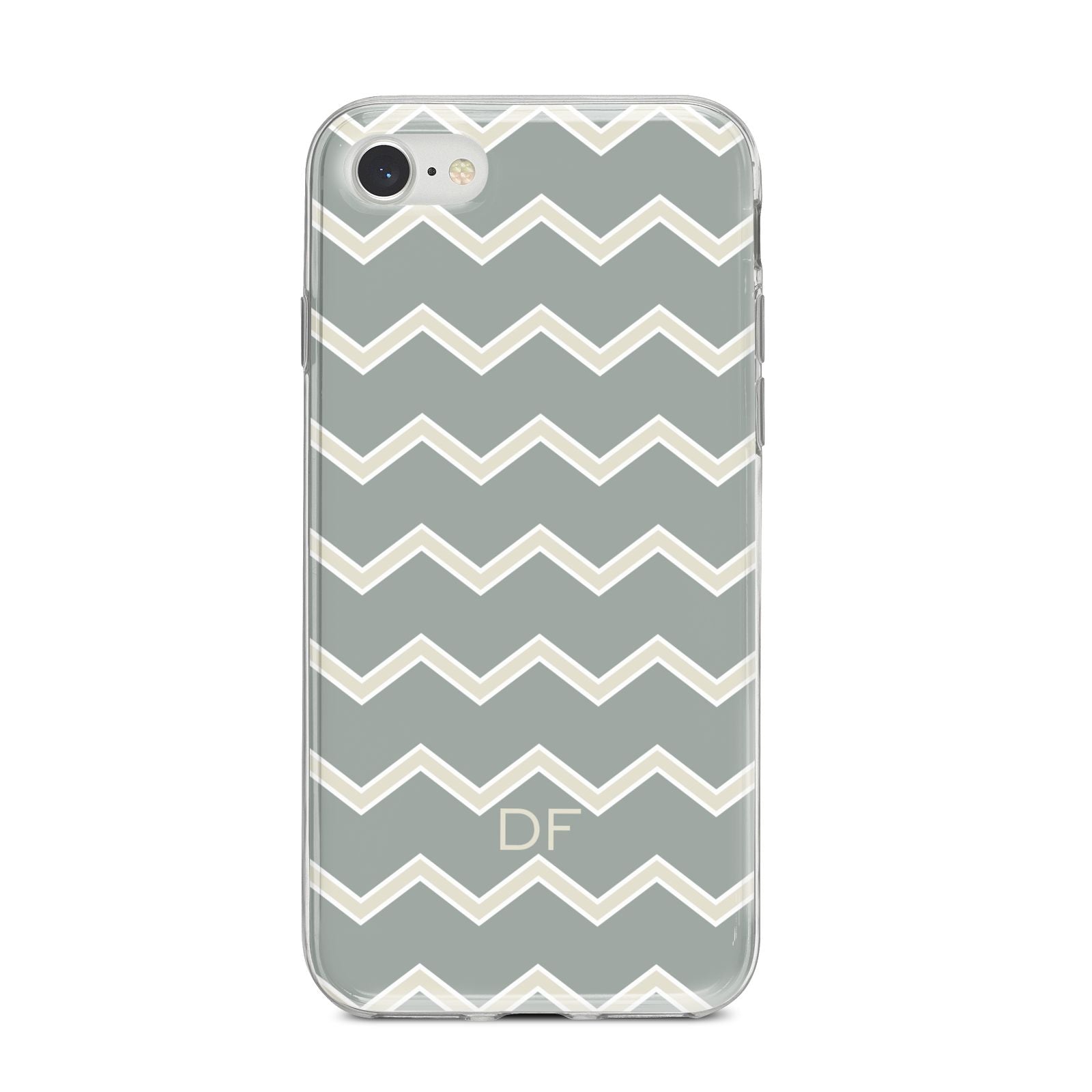 Personalised 2 Tone Chevron iPhone 8 Bumper Case on Silver iPhone