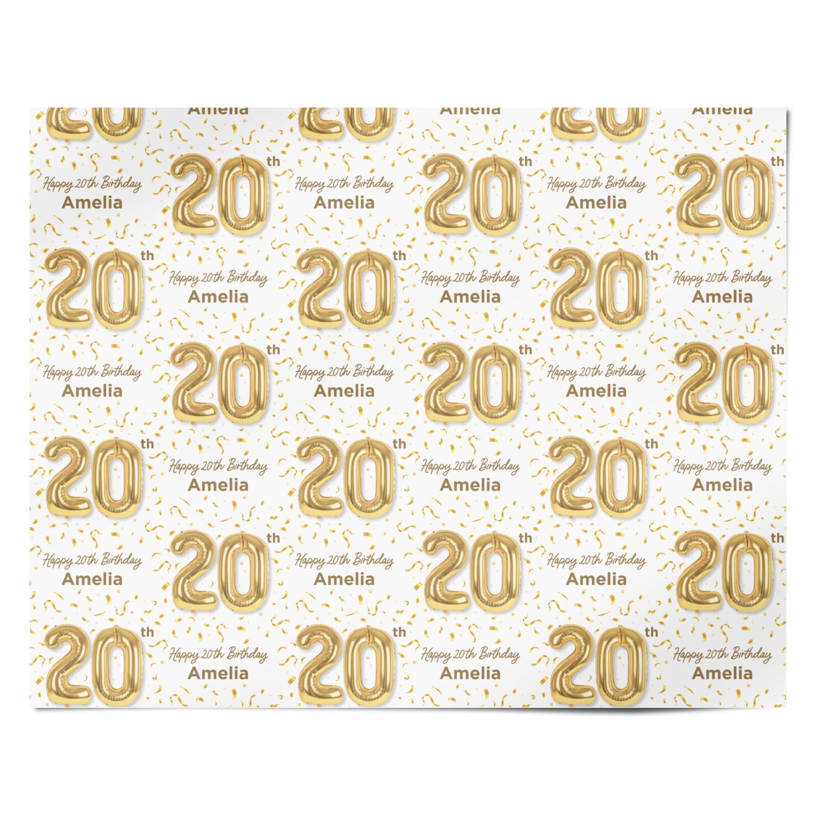 Personalised 20th Birthday Personalised Wrapping Paper Alternative