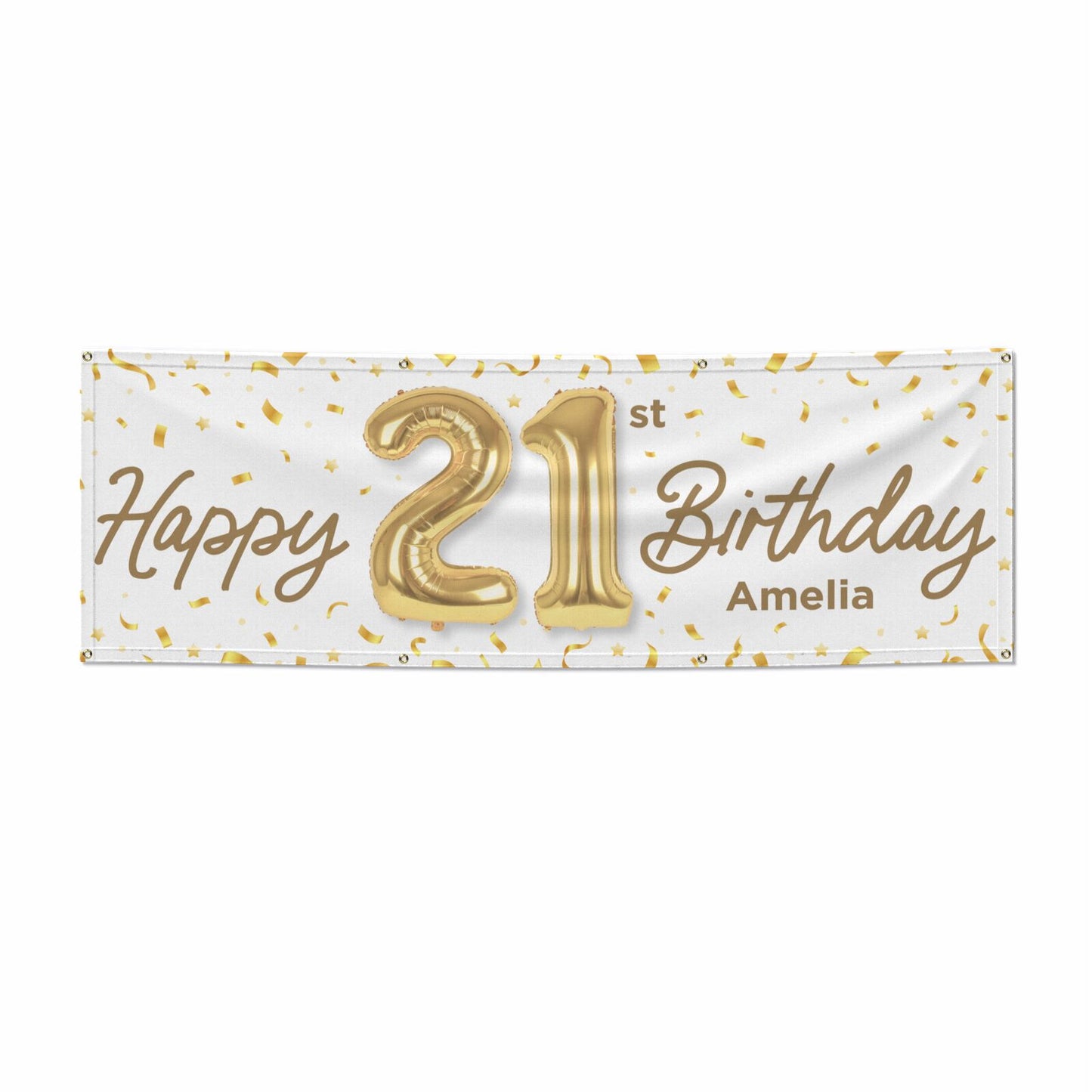 Personalised 21st Birthday 6x2 Vinly Banner with Grommets