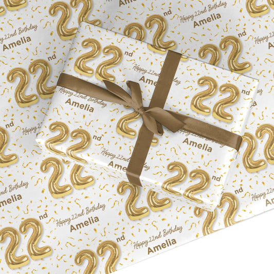 Personalised 22nd Birthday Custom Wrapping Paper
