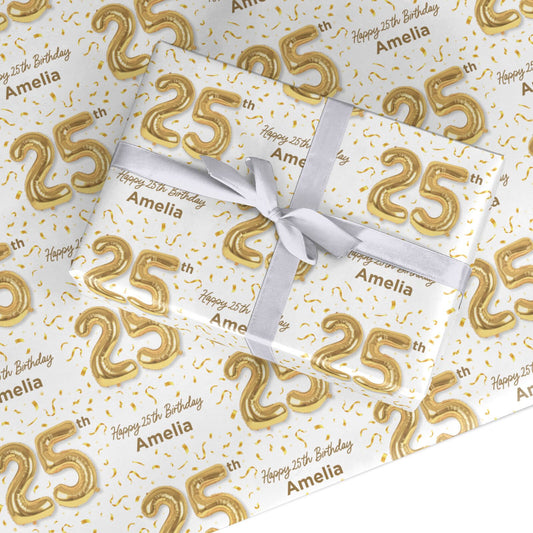 Personalised 25th Birthday Custom Wrapping Paper