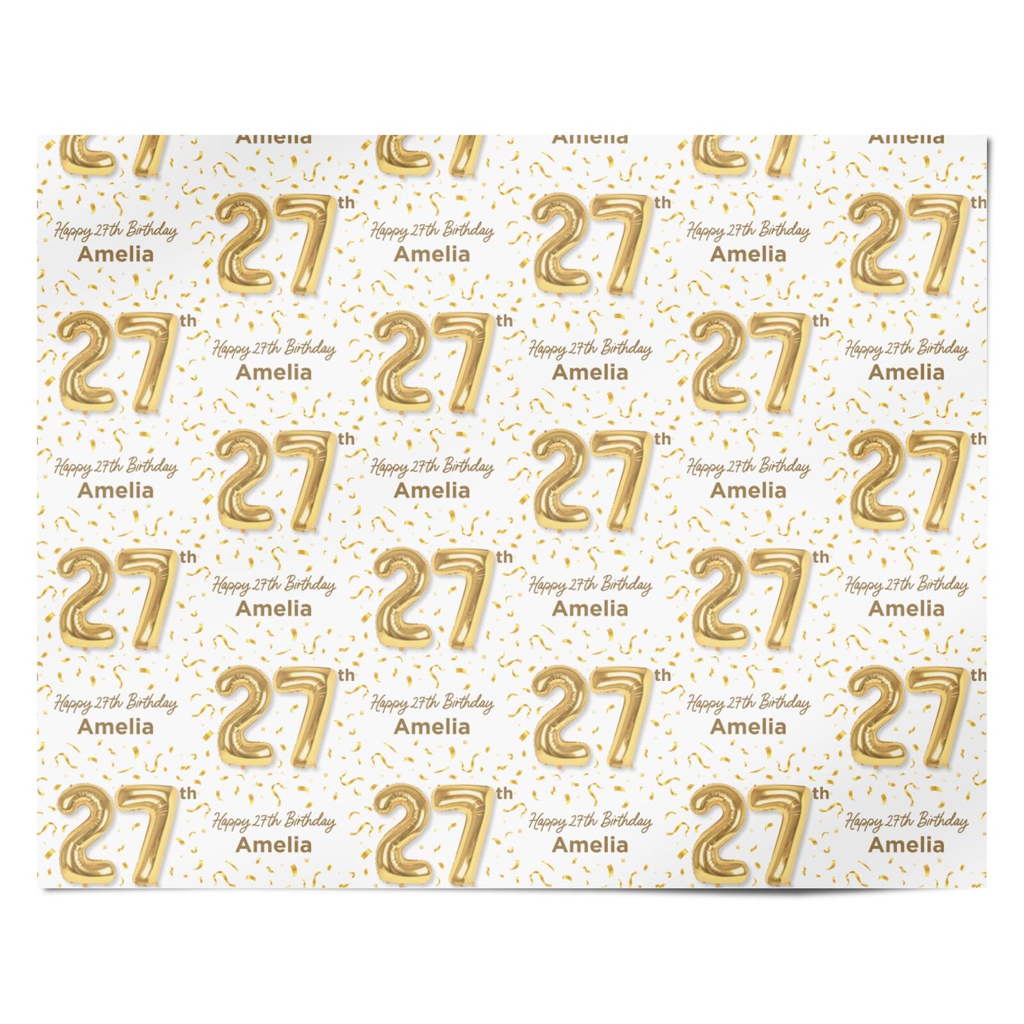 Personalised 27th Birthday Personalised Wrapping Paper Alternative