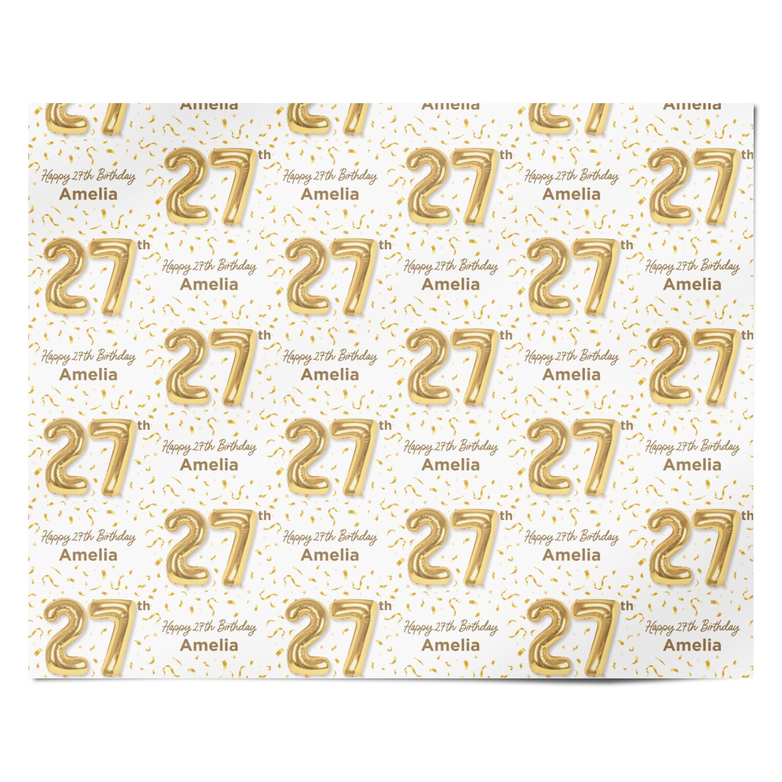 Personalised 27th Birthday Personalised Wrapping Paper Alternative
