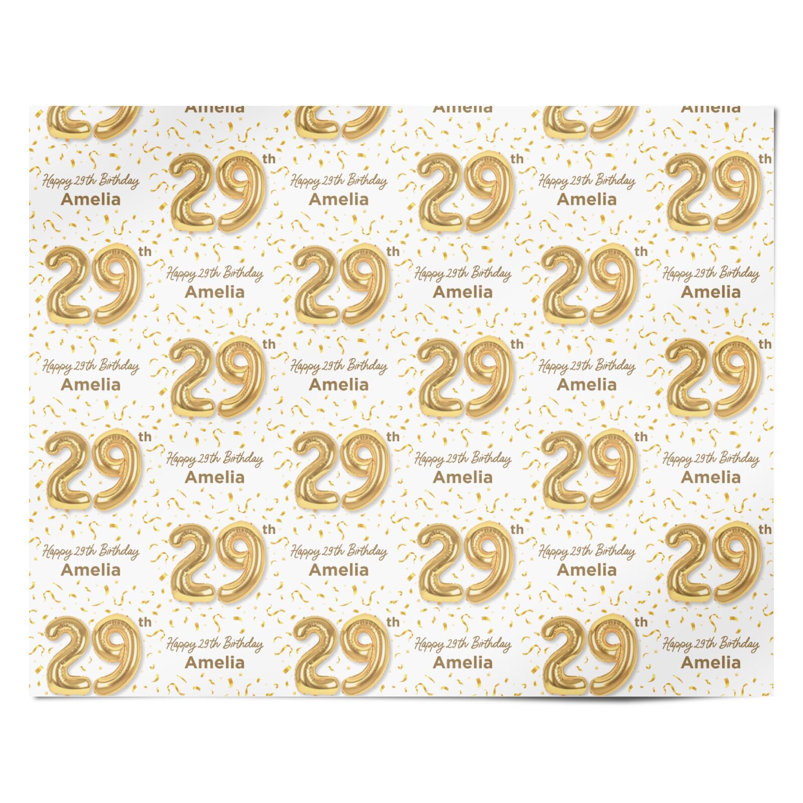 Personalised 29th Birthday Personalised Wrapping Paper Alternative