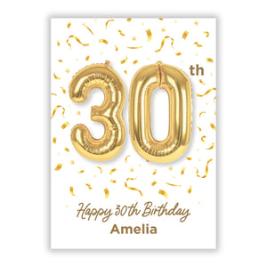 Personalisierte 30. Geburtstagsgrüßkarte