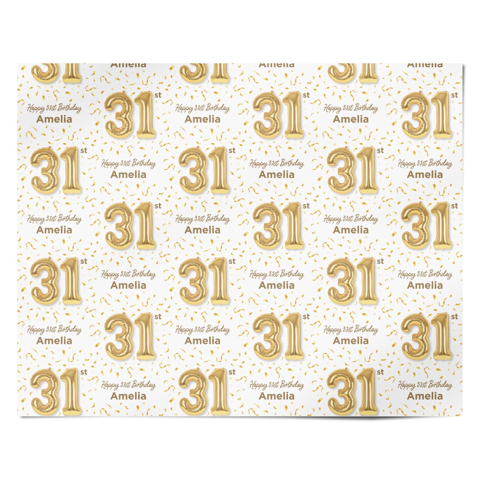 Personalised 31st Birthday Personalised Wrapping Paper Alternative