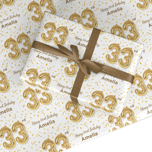 Personalised 33rd Birthday Custom Wrapping Paper