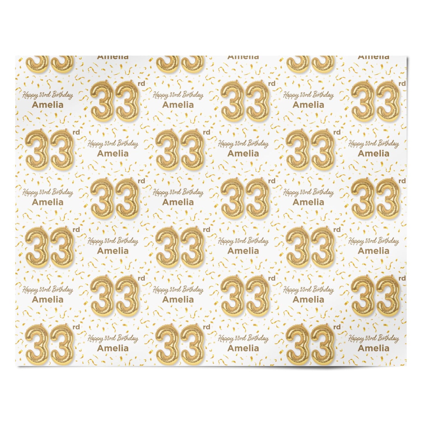Personalised 33rd Birthday Personalised Wrapping Paper Alternative