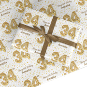 Personalised 34th Birthday Custom Wrapping Paper