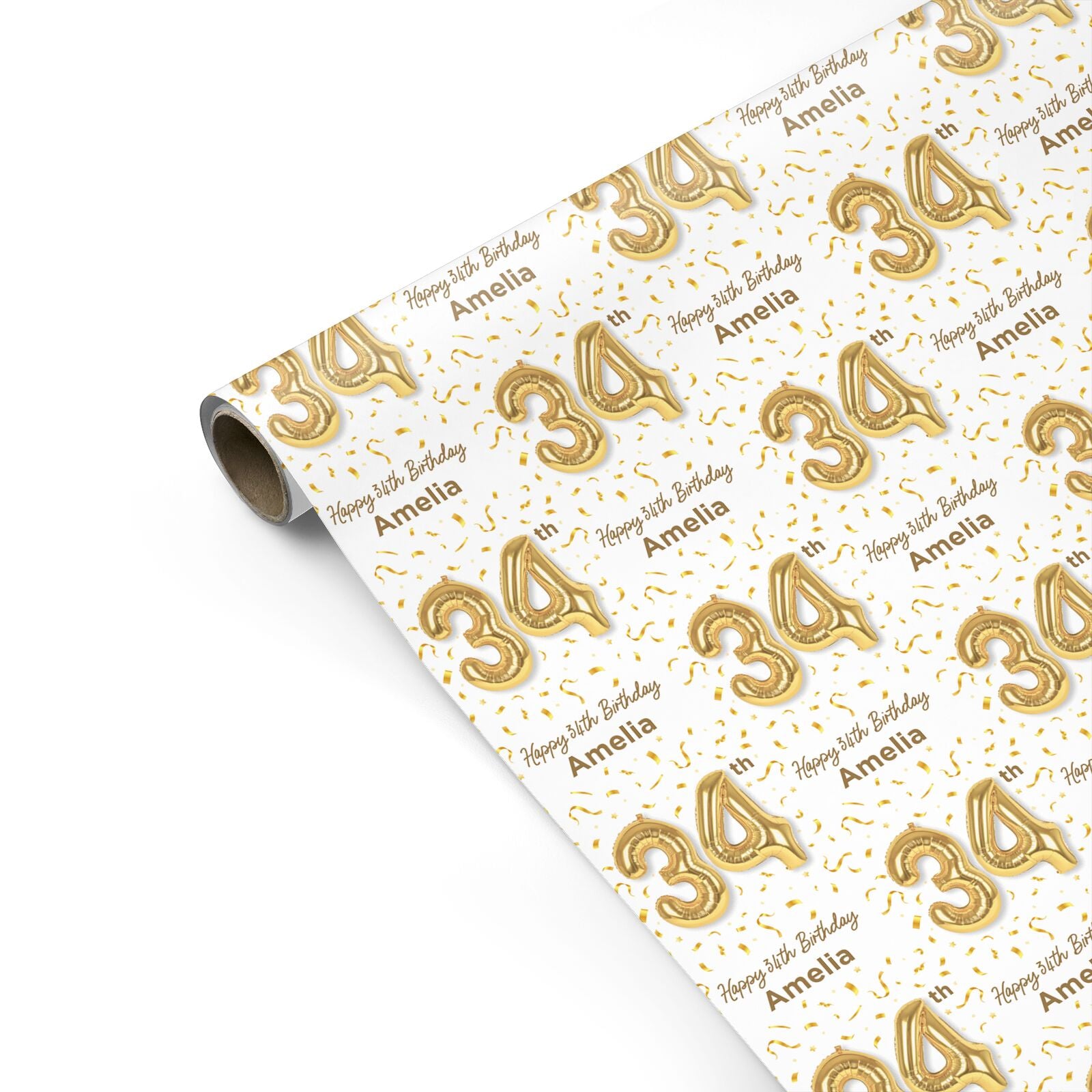 Personalised 34th Birthday Personalised Gift Wrap