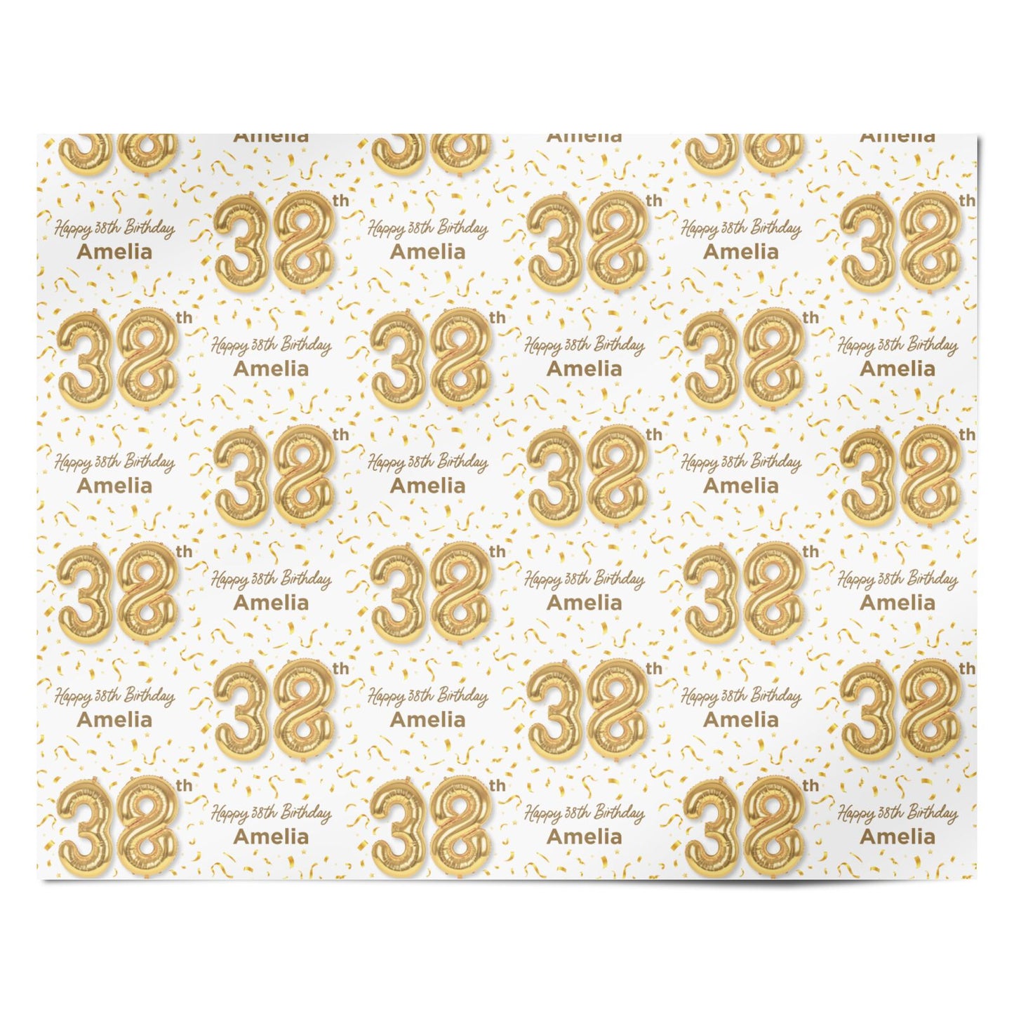 Personalised 38th Birthday Personalised Wrapping Paper Alternative