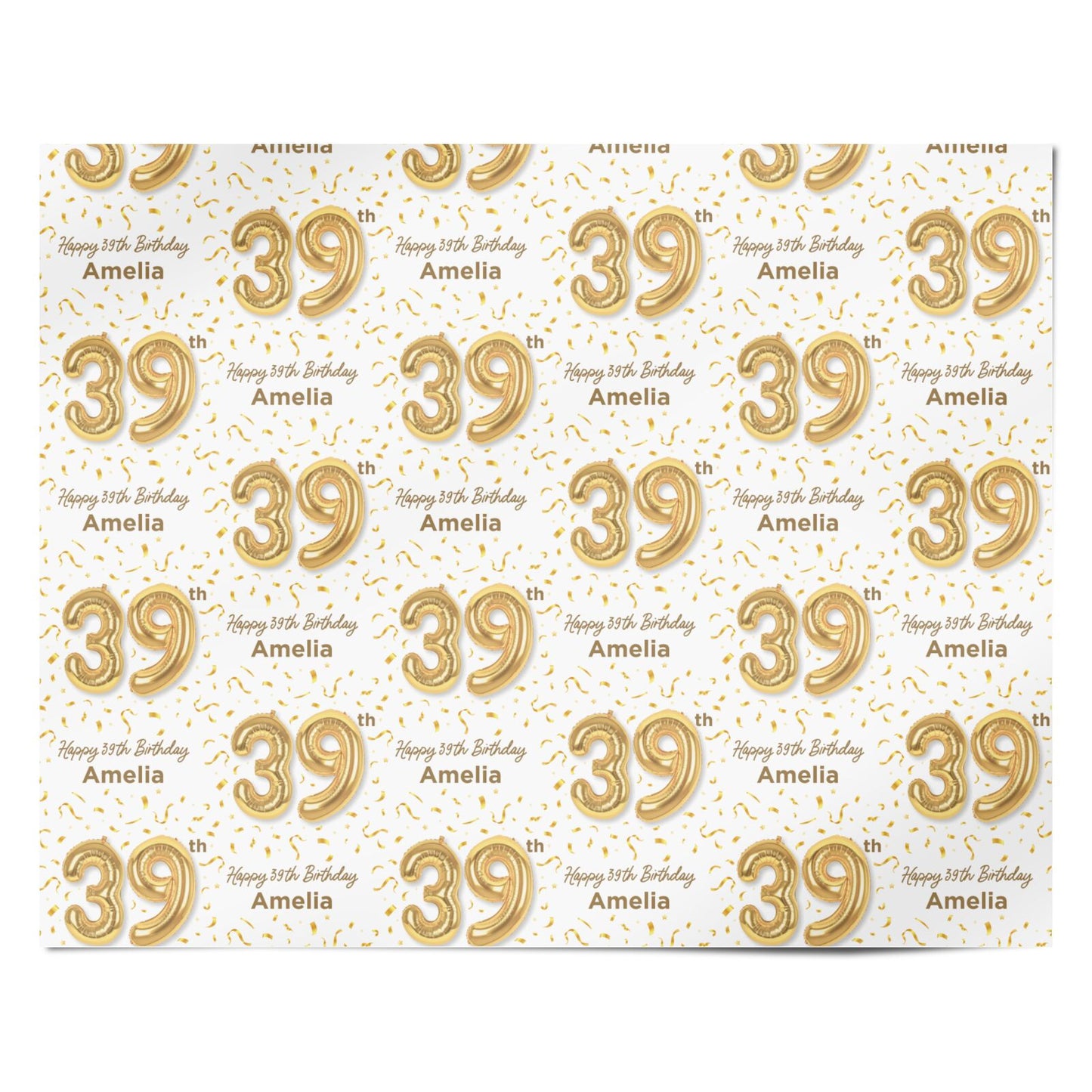 Personalised 39th Birthday Personalised Wrapping Paper Alternative