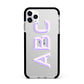 Personalised 3D Initials Monogram Clear Custom Apple iPhone 11 Pro Max in Silver with Black Impact Case