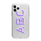 Personalised 3D Initials Monogram Clear Custom Apple iPhone 11 Pro Max in Silver with Bumper Case