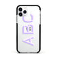 Personalised 3D Initials Monogram Clear Custom Apple iPhone 11 Pro in Silver with Black Impact Case